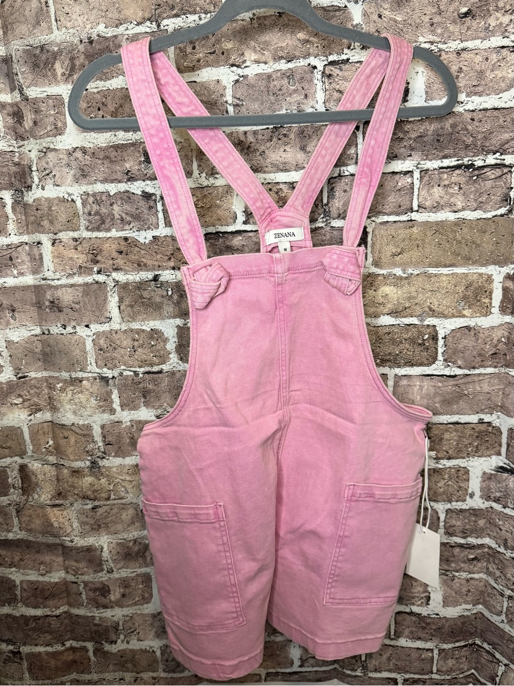 Zenana Outfitters Pink Short Overalls Romper